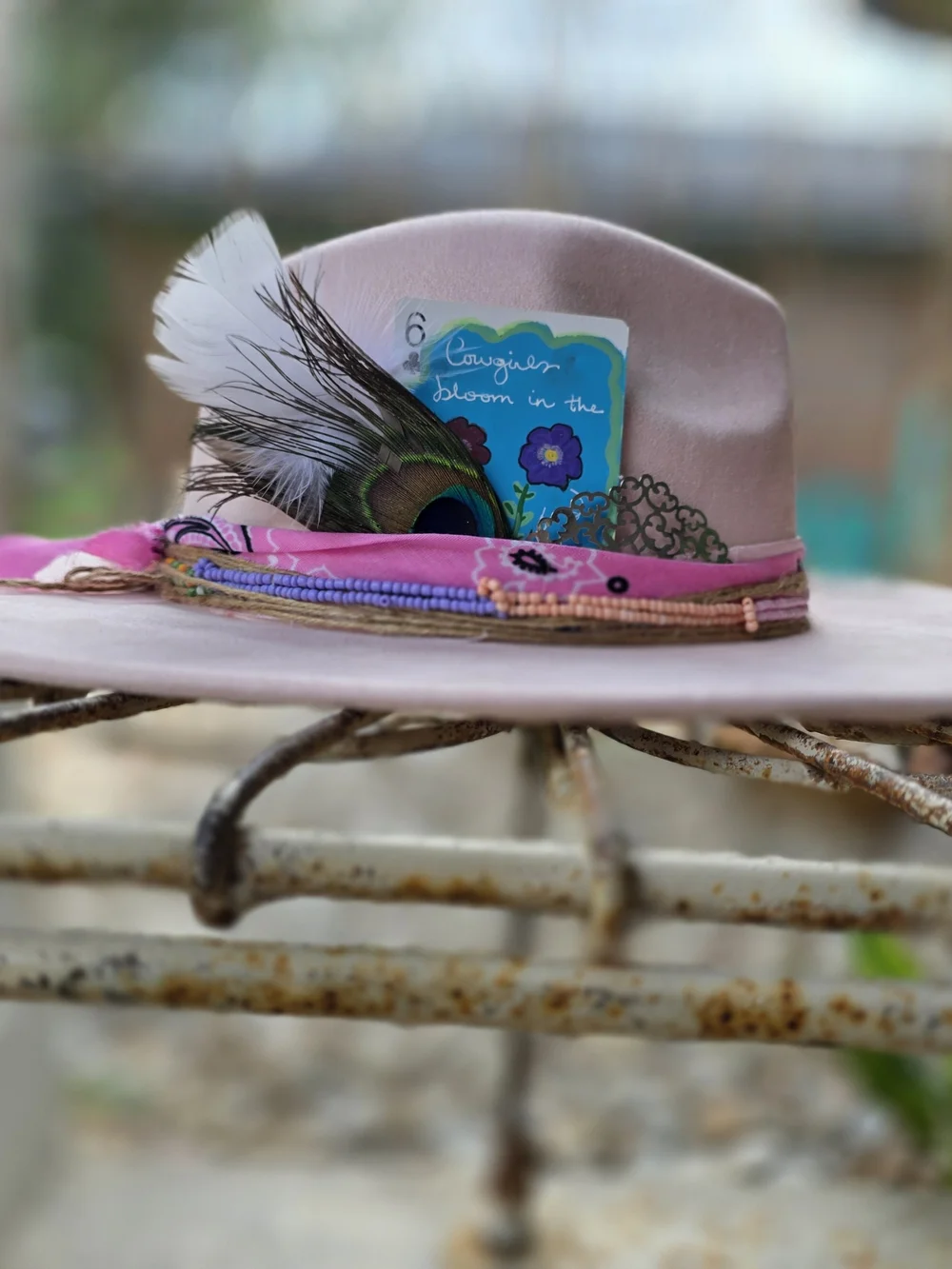 Pink Embellished Felt Cowboy Hat